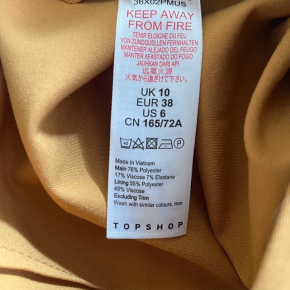 Topshop Golden Yellow Designer Slacks Women’s Size 6 - Picture 9 of 15